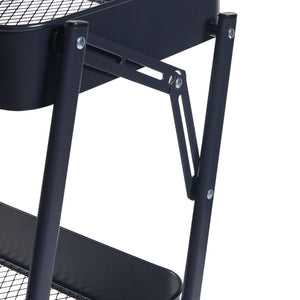 [en.casa] Keukentrolley Vörå 88x45x30 cm zwart