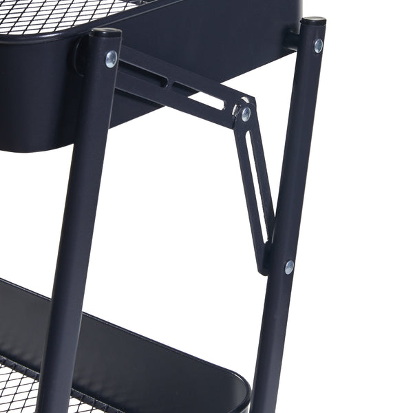 [en.casa] Keukentrolley Vörå 88x45x30 cm zwart