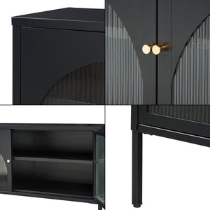 TV meubel Karlskrona 115x35x64 cm zwart mat [en.casa]