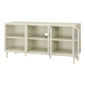 Meuble TV Lindau 120 x 40 x 59 cm blanc crème [en.casa]