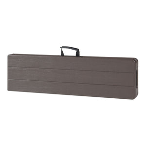 Lot de 2 bancs de camping pliables Lillestrøm 180 x 25 x 43 cm effet bois marron foncé [en.casa]