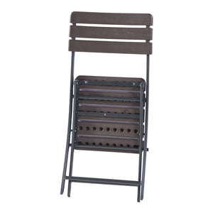 Klapstoel Lillestrøm set van 2 tuinstoelen 81x46x58 cm houtlook donkerbruin [en.casa]