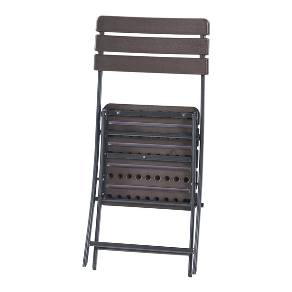 Klapstoel Lillestrøm set van 2 tuinstoelen 81x46x58 cm houtlook donkerbruin [en.casa]