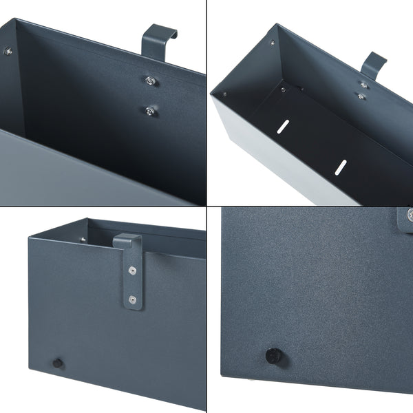 Jardinière suspendue Achtkarspelen acier galvanisé 50 x 12 x 15 cm anthracite [en.casa]