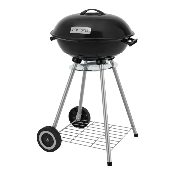 Chariot de barbecue rond Apricena 80 x 49 x 47 cm noir casa.pro