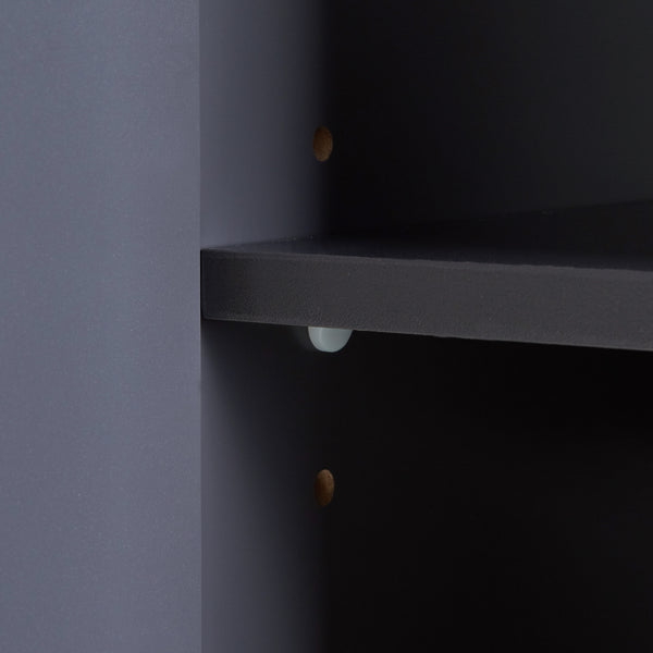 Badkamerkast Overath kolomkast 160x30x30 cm grijs en houtkleurig [en.casa]