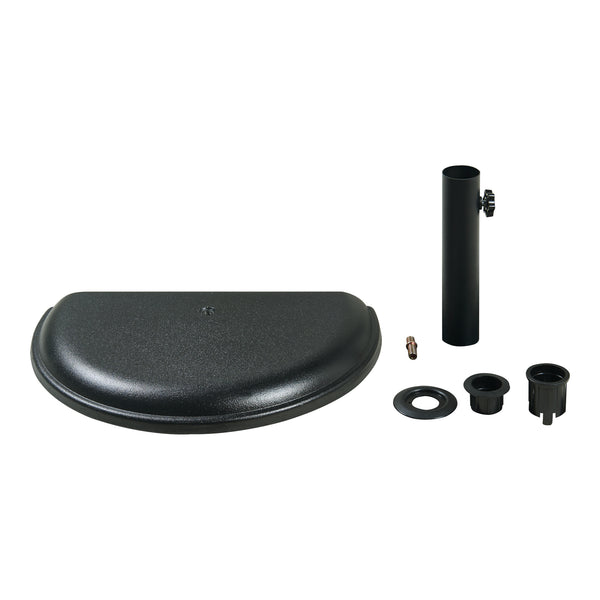 Parasolvoet Bisenti parasolhouder beton halfrond 45x29x4,5 cm zwart casa.pro