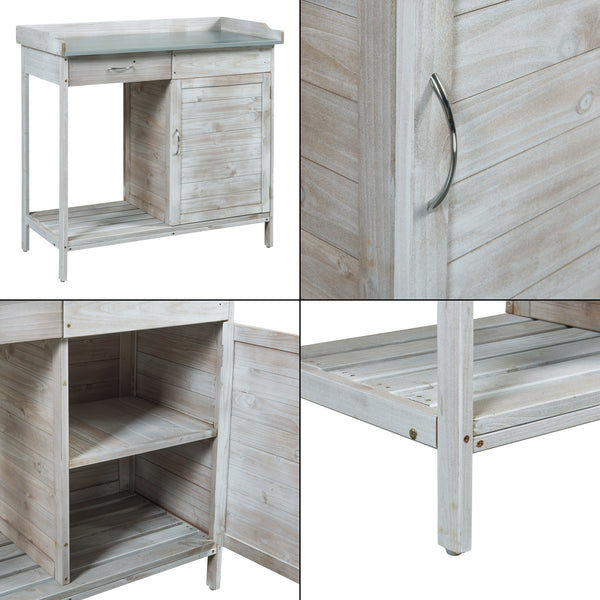 Table de rempotage Aliano 98 x 48 x 94 cm sapin gris casa.pro