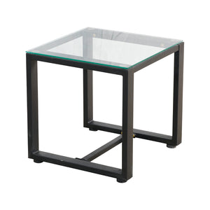 Salon de jardin 5 pièces Calvello avec table 2 chaises 2 repose-pieds aspect rotin bleu marine noir casa.pro