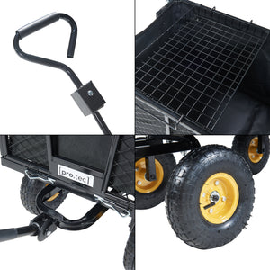 Bolderkar Corropoli 112x51x71 cm zwart en geel pro.tec