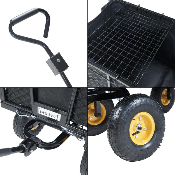Bolderkar Corropoli 112x51x71 cm zwart en geel pro.tec