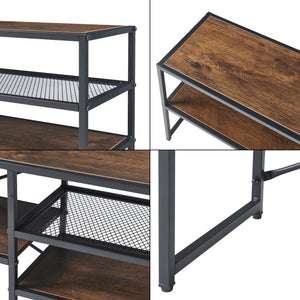 TV meubel Västiarharg 120x30x46 cm zwart en walnootkleurig [en.casa]