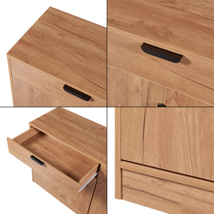Buffet Varkaus MDF 75 x 140 x 40 cm effet chêne [en.casa]