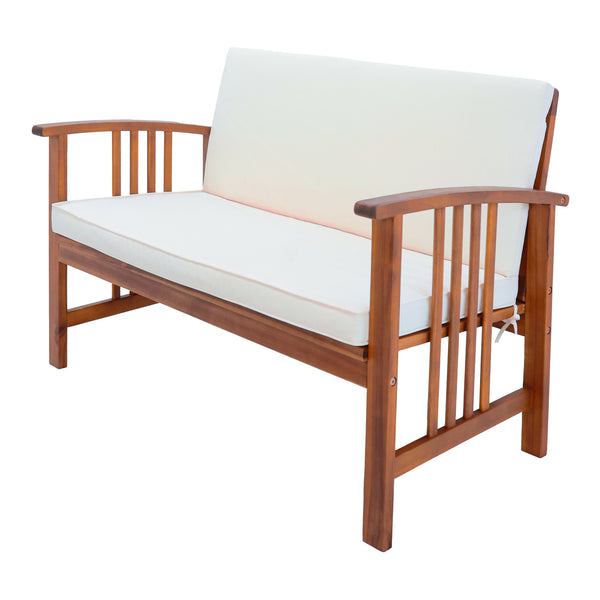 Salon de jardin 4 pièces Brissogne bois d'acacia naturel beige Certifié FSC® [en.casa]