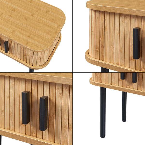 Table d'appoint Tvedestrand 48 x 30 x 45 cm naturel noir [en.casa]