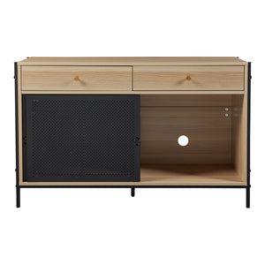 TV meubel Tysnes 120x40x75 cm eikenkleurig en zwart [en.casa]