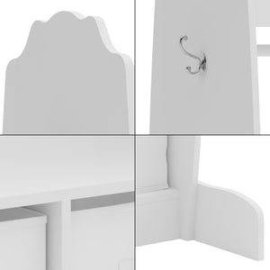 Kledingkast Moskenes open kast voor kinderen 106,5x95x61 cm wit [en.casa]