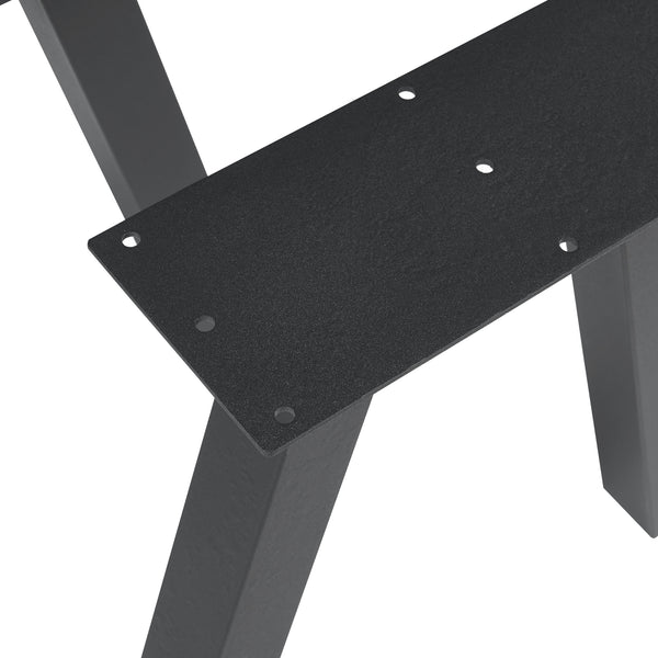 Lot de 2 pieds de table Mariager acier 42 x 40 cm noir [en.casa]