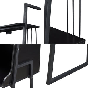 Bureau Storfjord met planken 183,5x80x40 cm zwart [en.casa]