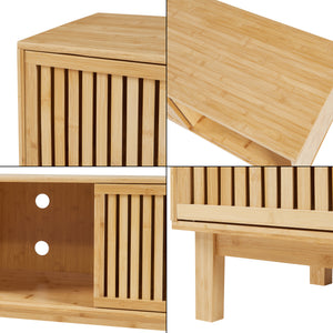 Meuble TV Ypäjä 150 x 42 x 50 cm bambou naturel [en.casa]