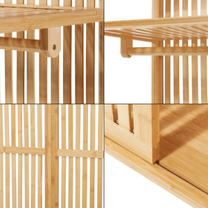 Kledingkast Ypäjä open kast 187x80x47 cm bamboe naturel [en.casa]