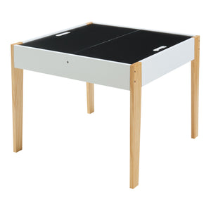Ensemble de table et 2 chaises pour enfants Smedjebacken naturel blanc noir [en.casa]