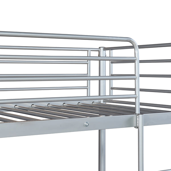 Stapelbed Soppsar metaal 208,5x97x165 cm zilverkleurig [en.casa]