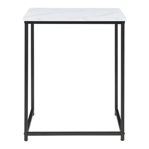 Bijzettafel Trollhättan set van 3 zwart en marmer wit [en.casa]