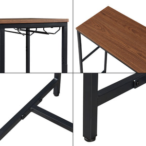 Table de bar Trøndelag 120 x 40 x 105 cm noir effet noyer [en.casa]