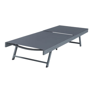 Chaise longue Baragiano avec table d'appoint anthracite gris foncé casa.pro