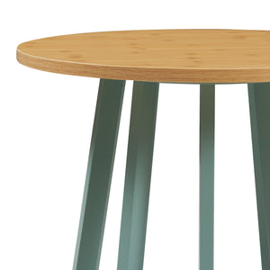 Bijzettafel Lensuu 48x48 cm rond eikenkleurig en pastellgroen [en.casa]