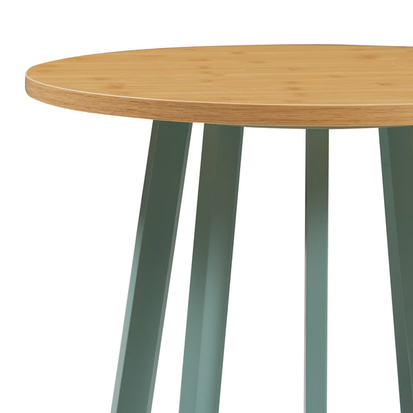 Bijzettafel Lensuu 48x48 cm rond eikenkleurig en pastellgroen [en.casa]
