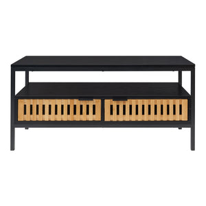 Table basse Luniehti 100 x 40 x 48 cm noir naturel [en.casa] 