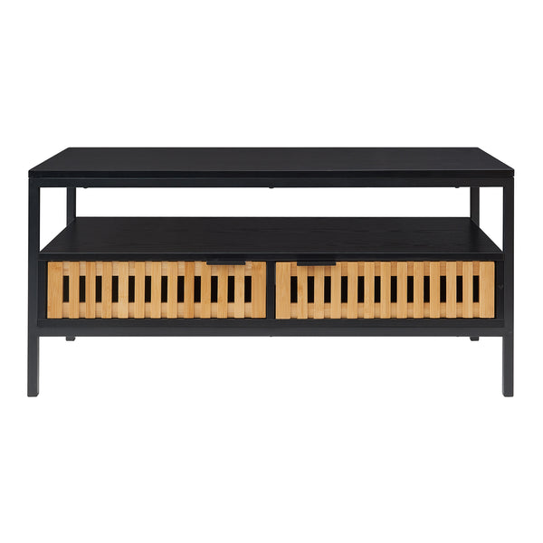 Table basse Luniehti 100 x 40 x 48 cm noir naturel [en.casa] 