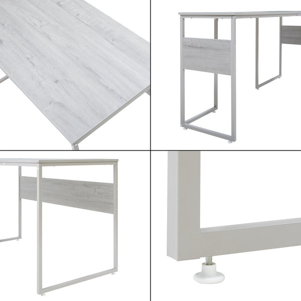 Bureau Karlstang 166 x 120 x 75 cm gris clair [en.casa] 