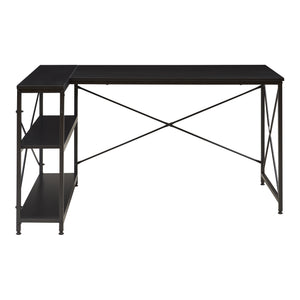 Bureau Raundsvalt zwart 137x88x75 cm [en.casa]