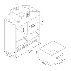 Kinderrek Vipsali huisvorm 90x60x27 cm mintgroen en wit [en.casa]