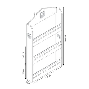 Kinderrek Vipsali huisvorm 106x60x12 cm mintgroen en wit [en.casa]