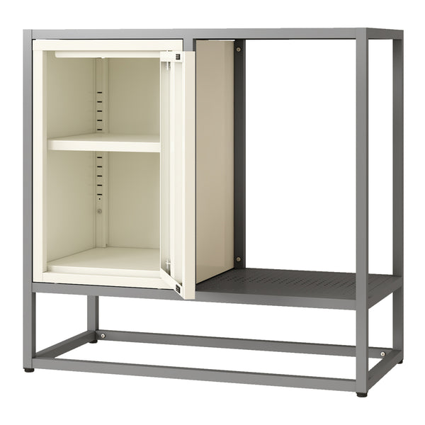 Buffet Burlöv acier 70 x 72 x 35 cm gris blanc [en.casa]