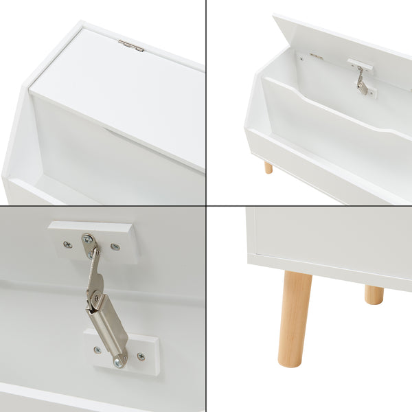 Speelgoedkist Aavanrar opbergkist wit en naturel 60x30x43 cm [en.casa]