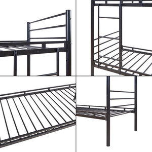 Lit superposé en métal Bevapis 90 x 200 cm noir [en.casa] 