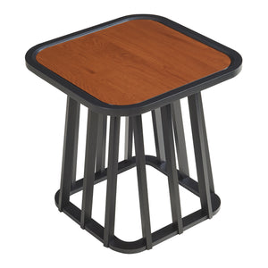 Table d'appoint Burgess 51 x 51 x 51 cm noir / effet noyer [en.casa] 