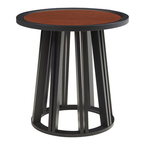 Bijzettafel Burgess 51xØ51 cm zwart en walnootkleurig [en.casa]
