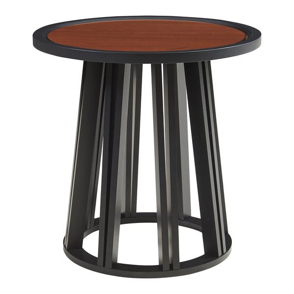 Bijzettafel Burgess 51xØ51 cm zwart en walnootkleurig [en.casa]