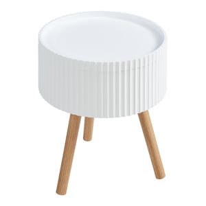 Table d'appoint Bongard avec compartiment de rangement 48 x 38 cm blanc [en.casa]