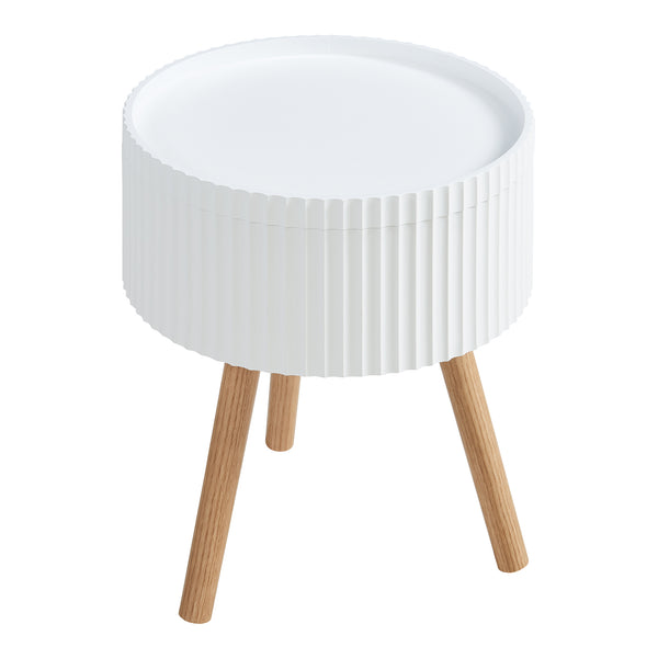 Table d'appoint Bongard avec compartiment de rangement 48 x 38 cm blanc [en.casa]