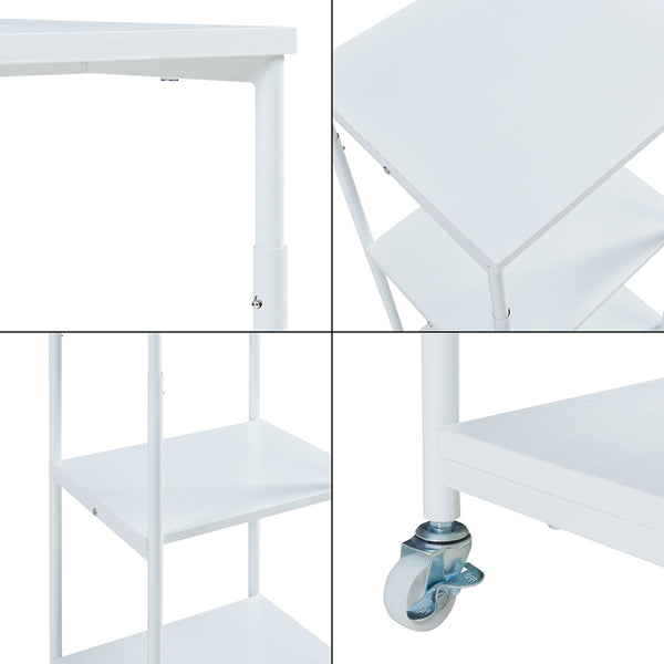 Support d'imprimante Janertu à roulettes 82 x 39 x 35 cm blanc [en.casa] 