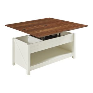 Table basse Kasama 110 x 55 x 54 cm effet noyer blanc [en.casa]