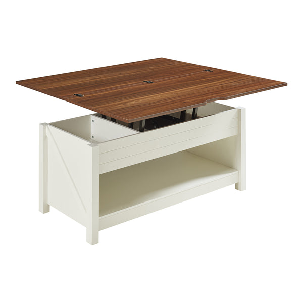 Table basse Kasama 110 x 55 x 54 cm effet noyer blanc [en.casa]