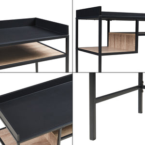 Bureau Belana 100 x 43 x 82 cm noir / effet chêne [en.casa] 